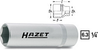 HAZET Головка длинная 6-гранная  1/4" 12мм HAZET 850LG-12